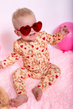 Ribbed bamboo teddy heart zippy