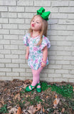 Pink clover skirted romper