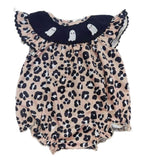 Leopard ghost embroidery Romper