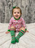 Fa la la pink and green long sleeve Leo