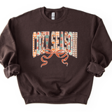 Cozy Patterned Bow Graphic Tee & Sweatshirt