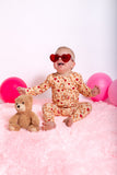 Ribbed bamboo teddy heart zippy