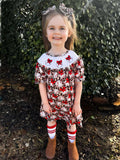 Smocked leopard baseball Dress
