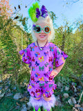 Spooky bows ruffle set
