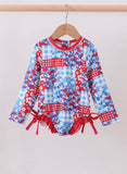 RWB floral Rash guard Swimsuit