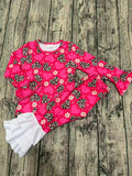 Leopard hearts two piece ruffle set