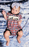 Nativity plaid embroidery Romper