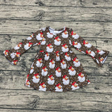 Leopard santa bell sleeve dress