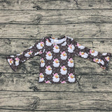 Leopard Santa Bell sleeve top