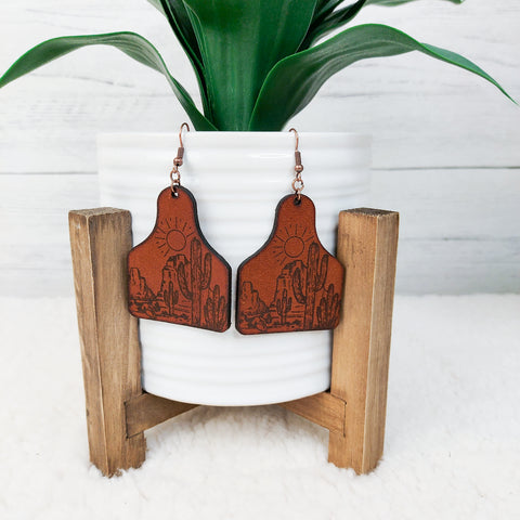 Desert Cattle Tag Earrings