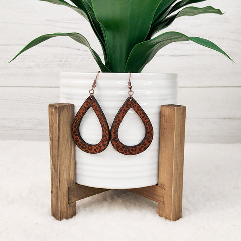 Leopard Leather Earrings