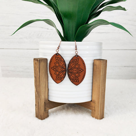 Leather Mandala Earrings