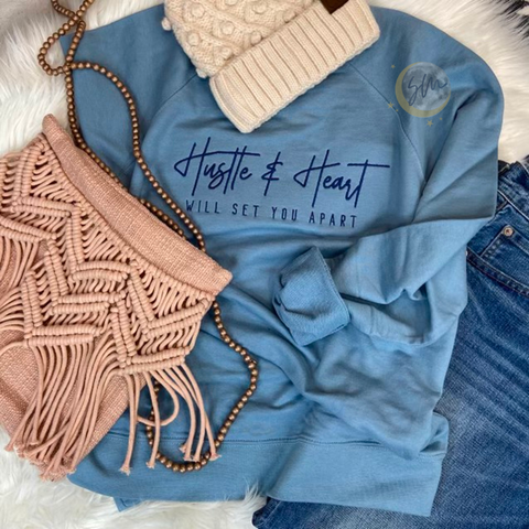 Hustle & Heart Embroidered Crewneck Sweatshirt